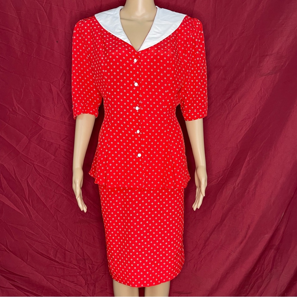 Vintage Sophisticates by Jonathan Martin 80s Does 50s 2-Piece Dress Set Size 14